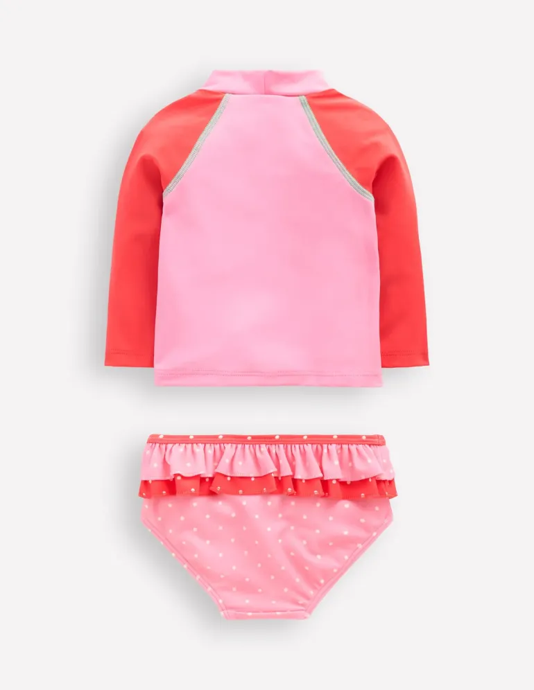 Frilly Rash Vest Set-Bubblegum Pink Strawberry-Boden Cheap