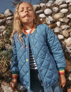 Fun Borg Lined Bomber-Peacock Plume Blue Heartburst-Boden Flash Sale