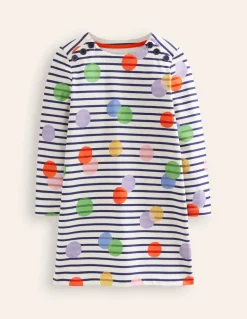 Fun Breton Dress-Multi Spot Stripe-Boden Cheap