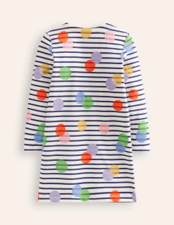 Fun Breton Dress-Multi Spot Stripe-Boden Cheap