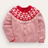 Fun Fair Isle Cardigan-Almond Pink Hearts-Boden Online