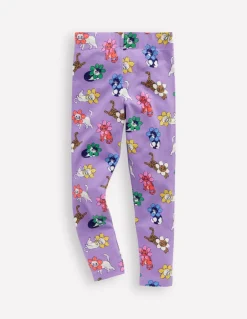 Fun Leggings-Aster Purple Small Flower Cat-Boden Best Sale