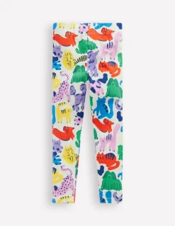 Fun Leggings-Multi Oatmeal Rainbow Pets-Boden New