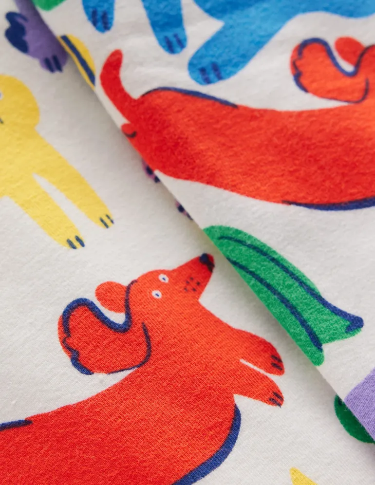 Fun Leggings-Multi Oatmeal Rainbow Pets-Boden New