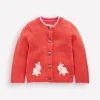 Fun Logo Cardigan-Jam Red Bunnies-Boden Outlet