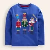 Fun Superstitch Grid T-shirt-Sapphire Blue-Boden New
