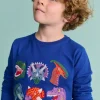 Fun Superstitch Grid T-Shirt-Sapphire Blue Dino-Boden Discount
