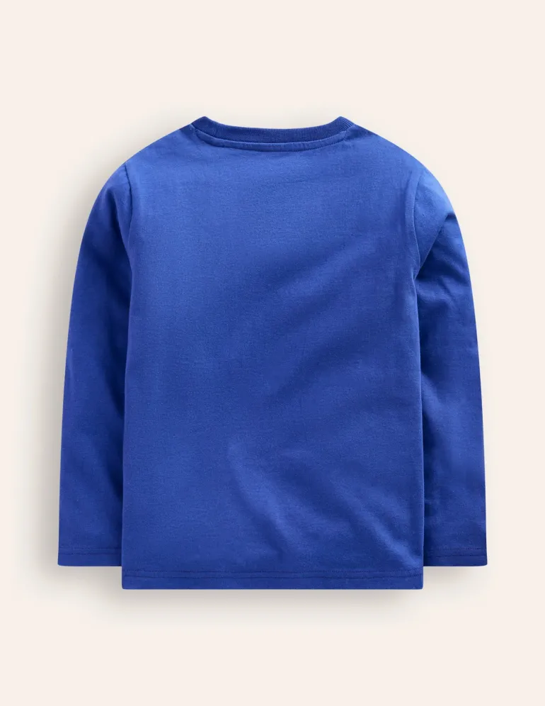 Fun Superstitch Grid T-shirt-Sapphire Blue-Boden New