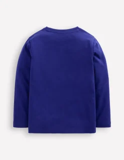 Fun Superstitch Grid T-Shirt-Sapphire Blue Dino-Boden Discount