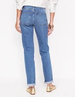 Girlfriend Jeans-Metallic Gold Side Stripe-Boden Store