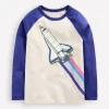 Glow In The Dark Raglan-Oatmeal Marl Rocket-Boden Cheap