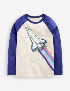 Glow In The Dark Raglan-Oatmeal Marl Rocket-Boden Cheap