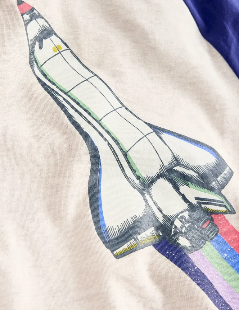 Glow In The Dark Raglan-Oatmeal Marl Rocket-Boden Cheap
