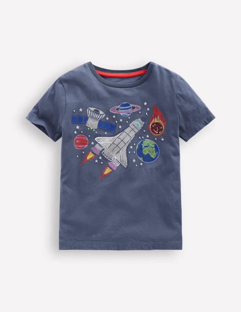 Glow Superstitch T-shirt-Robot Blue Space-Boden Flash Sale