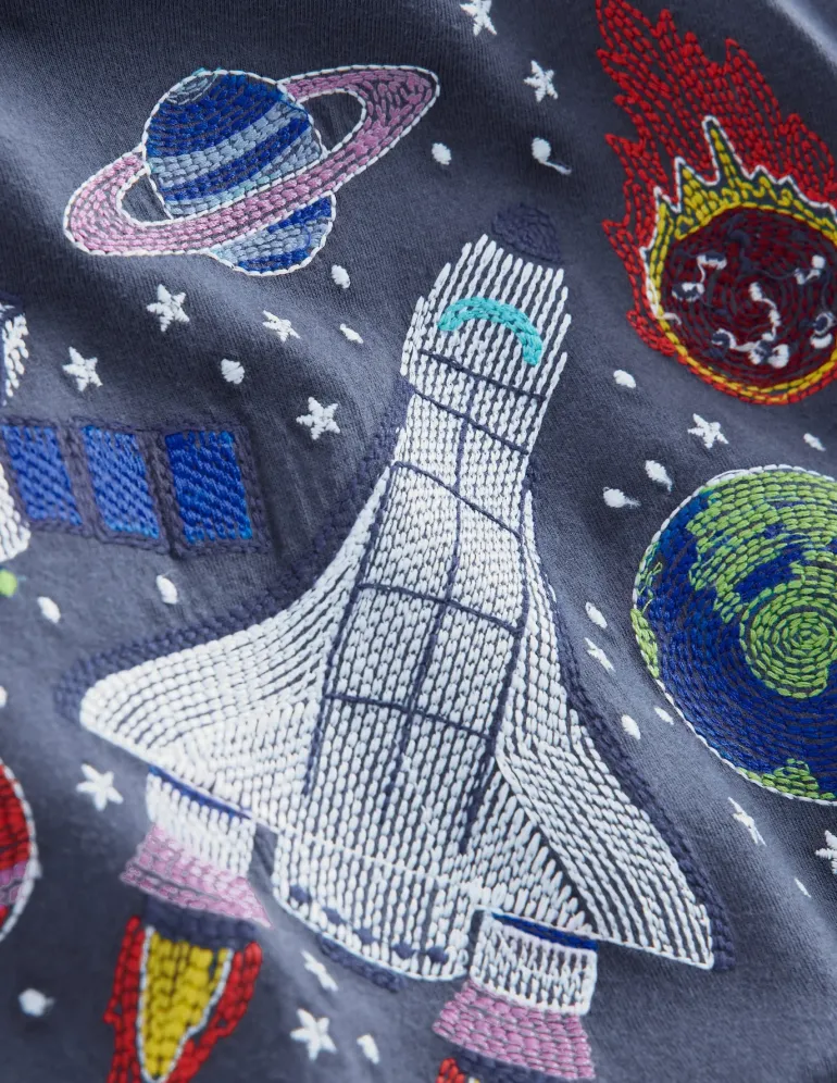 Glow Superstitch T-shirt-Robot Blue Space-Boden Flash Sale
