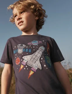 Glow Superstitch T-shirt-Robot Blue Space-Boden Flash Sale