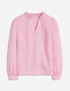 Grace Linen Top-Meadowsweet Pink Chambray-Boden Fashion