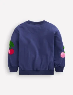 Graphic Boucle Sweatshirt-Starboard Blue Cherries-Boden Store