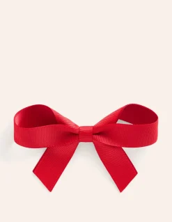 Grosgrain Hair Bow-Poppy Red-Boden New
