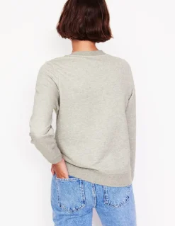 Hannah Embroidered Sweatshirt-Grey Marl, Dog Person-Boden Discount