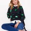 Hannah Printed Sweatshirt-Navy, Green Spot-Boden Clearance