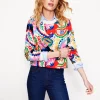 Hannah Printed Sweatshirt-Multi, Botanical Paisley-Boden New