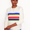 Hannah Printed Sweatshirt-Ivory, Multi Stripe-Boden Shop