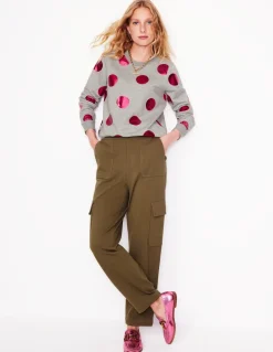 Hannah Printed Sweatshirt-Grey Marl, Pink Spot-Boden Store
