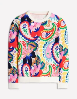 Hannah Printed Sweatshirt-Multi, Botanical Paisley-Boden New