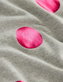 Hannah Printed Sweatshirt-Grey Marl, Pink Spot-Boden Store