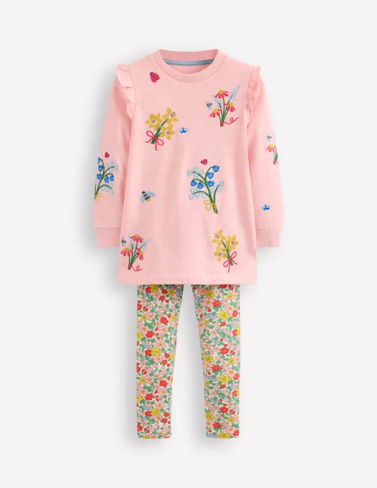 Heart Pocket Tunic Set-Berry Floral-Boden Fashion