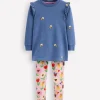 Heart Pocket Tunic Set-Blue Marl Bees-Boden Cheap