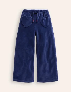 Heart Pocket Velour Sweatpants-Starboard Blue-Boden Hot