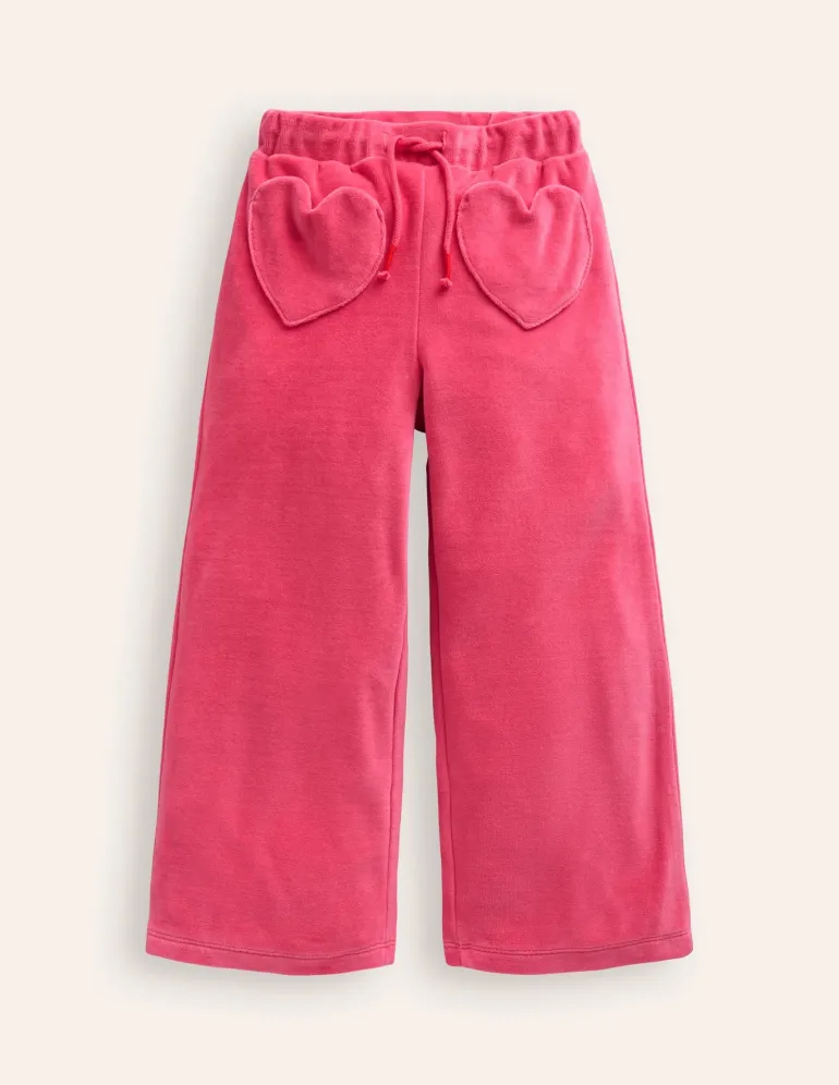 Heart Pocket Velour Sweatpants-Vintage Pink-Boden Sale