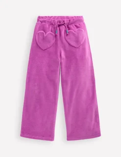 Heart Pocket Velour Sweatpants-Foxglove Purple-Boden Best