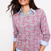 Heather Jacquard Sweater-Grey Marl, Pink Sausage Dog-Boden Outlet