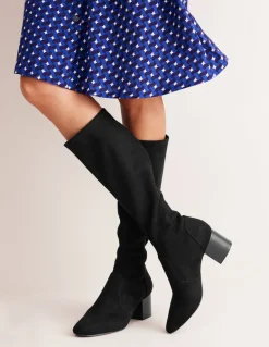 Heeled Stretch Knee Boots--Boden New