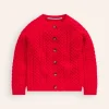 Heritage Cable Cardigan-Poppy Red-Boden Fashion