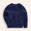 Heritage Cable Sweater-College Navy-Boden Flash Sale