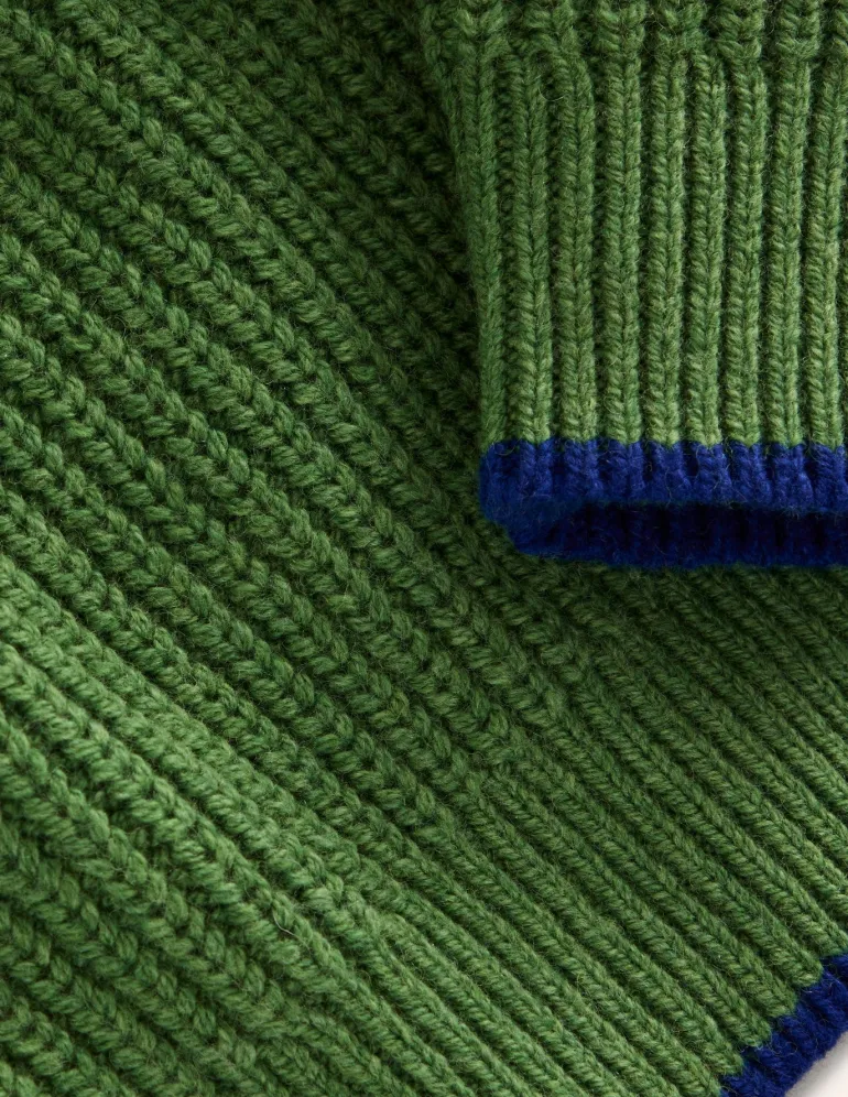 Heritage Half-Zip Sweater-Iguana Green-Boden Clearance