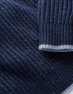 Heritage Half-Zip Sweater-Navy Neps-Boden Clearance