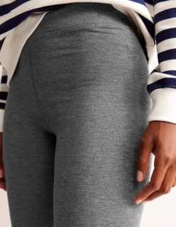 High Rise Jersey Leggings-Charcoal Marl-Boden Outlet