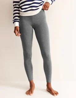 High Rise Jersey Leggings-Charcoal Marl-Boden Outlet