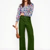 High Rise Straight Cord Jeans-Promenade Green-Boden Store