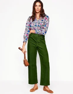 High Rise Straight Cord Jeans-Promenade Green-Boden Store