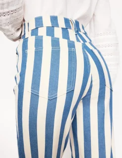 High Rise Stripe Jeans-Marine Wide Stripe-Boden Store