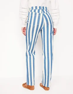 High Rise Stripe Jeans-Marine Wide Stripe-Boden Store