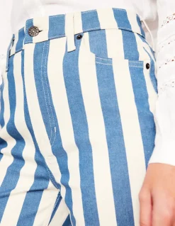 High Rise Stripe Jeans-Marine Wide Stripe-Boden Store