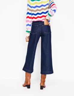 High Rise Wide Crop Jeans-Indigo Rinse-Boden Discount
