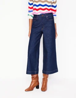 High Rise Wide Crop Jeans-Indigo Rinse-Boden Discount
